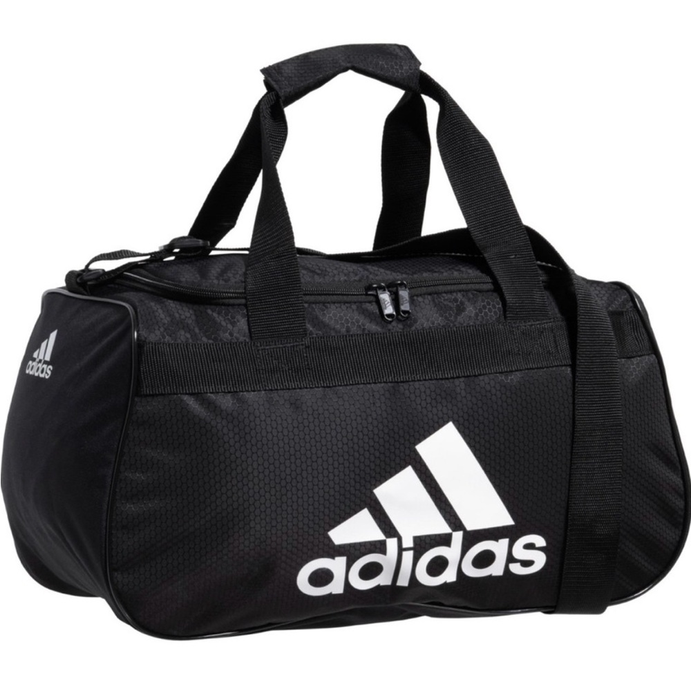 Adidas Black and White Defense 2 Medium Duffel Bag